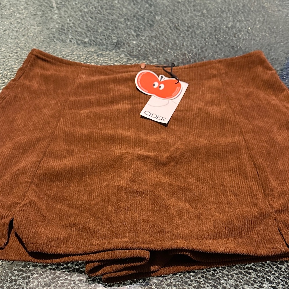 Cider Chocolate Corduroy Mini Skirt